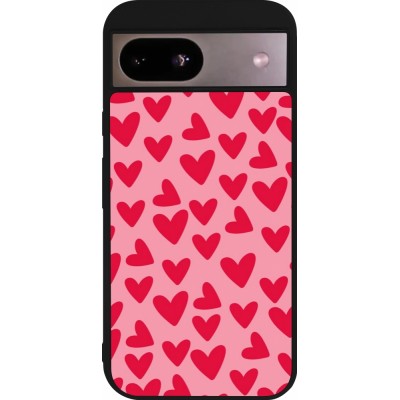 Google Pixel 8a Case Hülle - Silikon schwarz Mom 2024 kleine Herzen