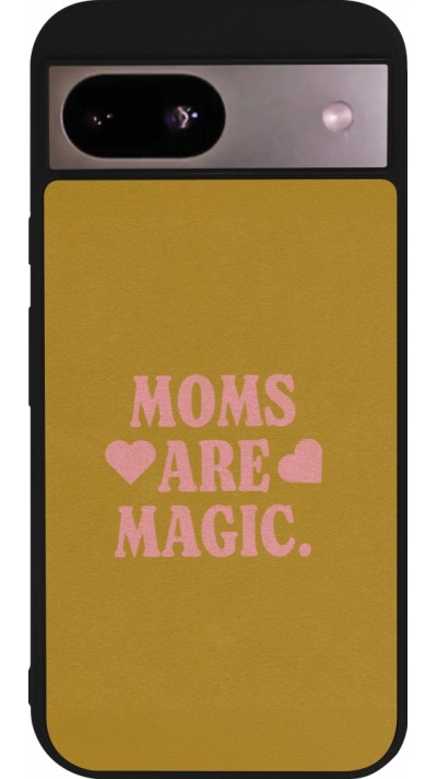 Coque Google Pixel 8a - Silicone rigide noir Mom 2026 Are Magic
