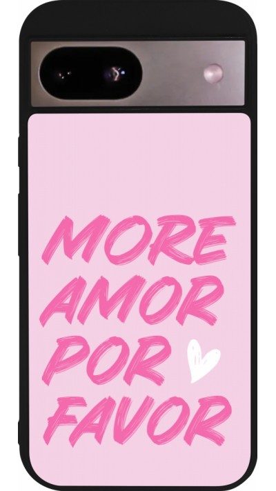 Coque Google Pixel 8a - Silicone rigide noir More amor porfavor