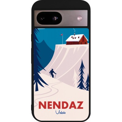Google Pixel 8a Case Hülle - Silikon schwarz Nendaz Cabane Ski
