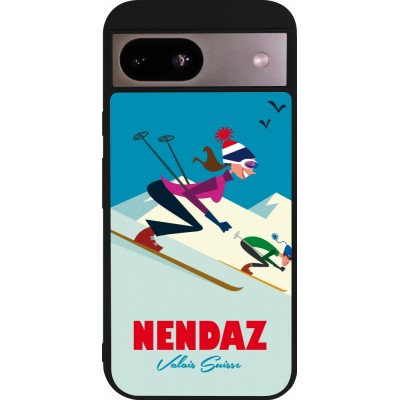 Google Pixel 8a Case Hülle - Silikon schwarz Nendaz Ski Downhill