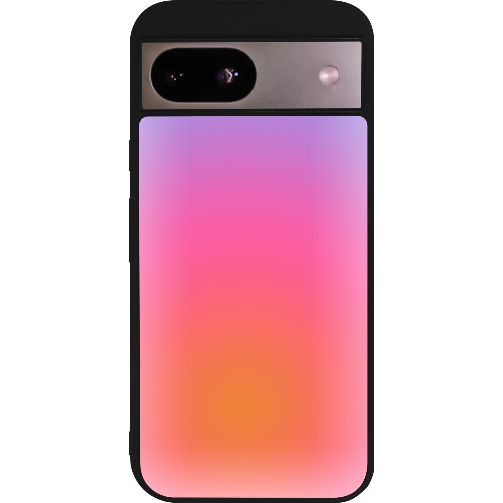 Google Pixel 8a Case Hülle - Silikon schwarz Orange Pink Blue Gradient