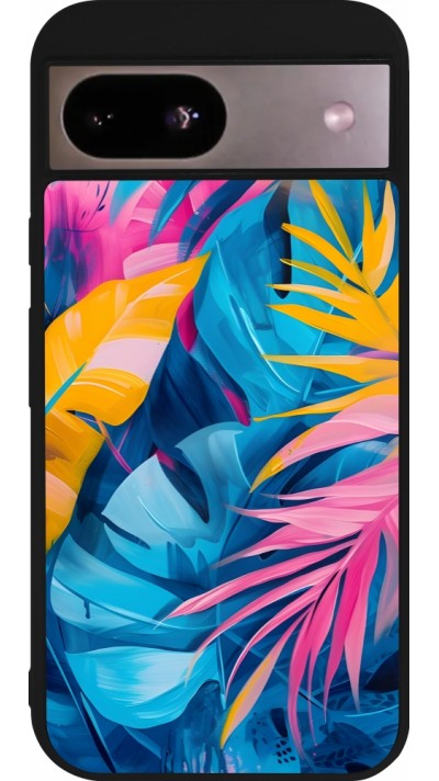 Google Pixel 8a Case Hülle - Silikon schwarz Palms Blue
