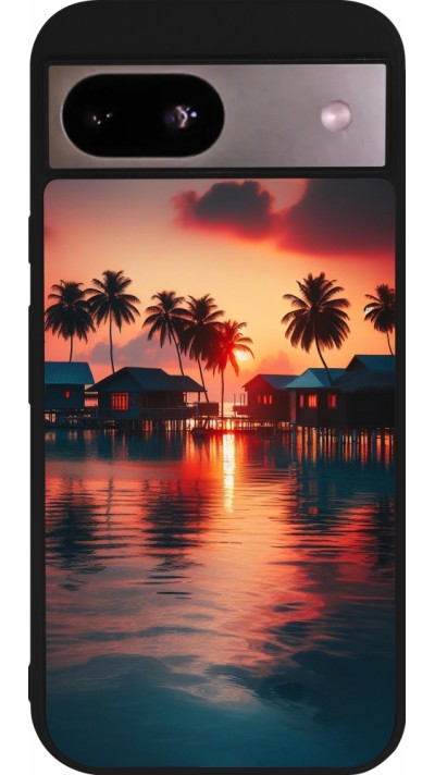 Google Pixel 8a Case Hülle - Silikon schwarz Paradies Malediven