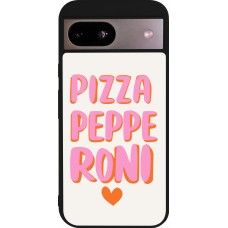Coque Google Pixel 8a - Silicone rigide noir Pizza pepperoni 2026