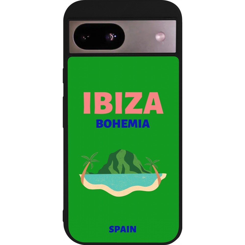 Google Pixel 8a Case Hülle - Silikon schwarz Pop Summer Destination Ibiza