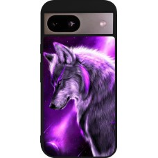 Google Pixel 8a Case Hülle - Silikon schwarz Purple Sky Wolf