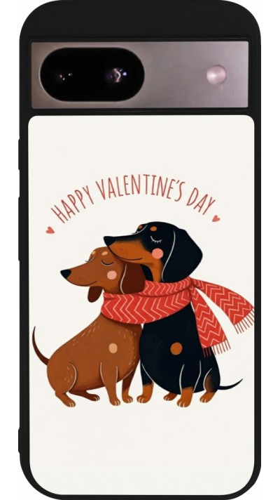 Coque Google Pixel 8a - Silicone rigide noir Saint Valentines Day 26 Happy Valentine