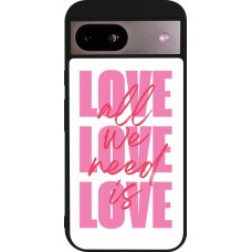 Coque Google Pixel 8a - Silicone rigide noir Saint Valentines Day 26 Love all we need is