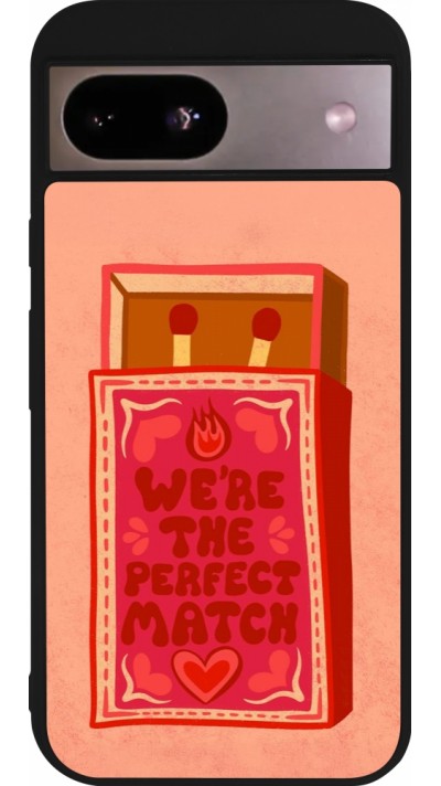 Coque Google Pixel 8a - Silicone rigide noir Saint Valentines Day 26 Perfect Match