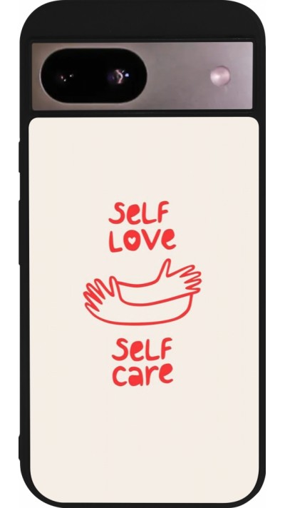 Coque Google Pixel 8a - Silicone rigide noir Saint Valentines Day 26 Self love self care