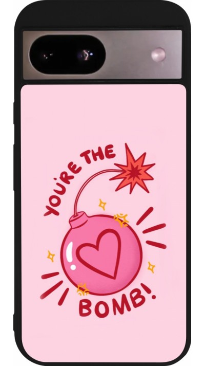 Coque Google Pixel 8a - Silicone rigide noir Saint Valentines Day 26 You are the bomb