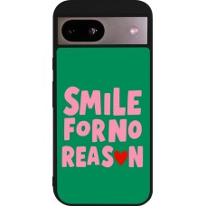 Coque Google Pixel 8a - Silicone rigide noir Smile for no reason 2026