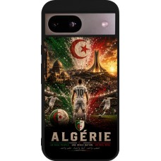 Coque Google Pixel 8a - Silicone rigide noir Football Algérie splash 2026