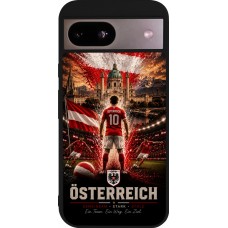 Coque Google Pixel 8a - Silicone rigide noir Football Autriche splash 2026