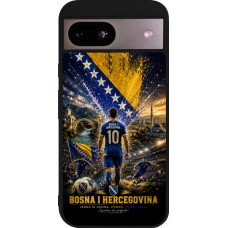 Coque Google Pixel 8a - Silicone rigide noir Football Bosnie-Herzégovine splash 2026