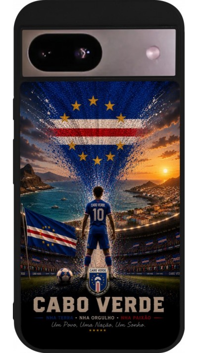 Coque Google Pixel 8a - Silicone rigide noir Football Cap-Vert splash 2026