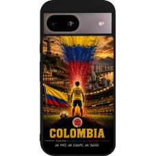Coque Google Pixel 8a - Silicone rigide noir Football Colombie splash 2026