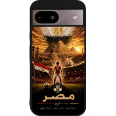 Coque Google Pixel 8a - Silicone rigide noir Football Égypte splash 2026