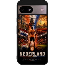 Coque Google Pixel 8a - Silicone rigide noir Football Pays-Bas splash 2026