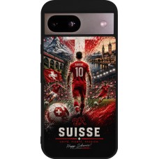 Coque Google Pixel 8a - Silicone rigide noir Football Suisse splash 2026