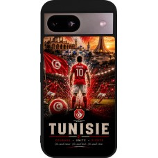 Coque Google Pixel 8a - Silicone rigide noir Football Tunisie splash 2026