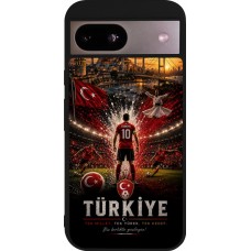 Coque Google Pixel 8a - Silicone rigide noir Football Turquie splash 2026