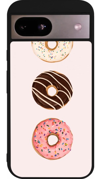Google Pixel 8a Case Hülle - Silikon schwarz Spring 23 donuts