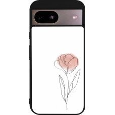 Google Pixel 8a Case Hülle - Silikon schwarz Spring 23 minimalist flower