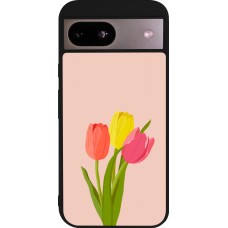 Google Pixel 8a Case Hülle - Silikon schwarz Spring 23 tulip trio