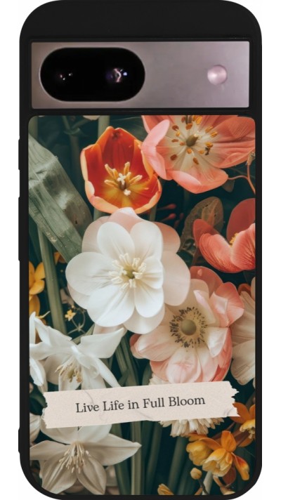 Coque Google Pixel 8a - Silicone rigide noir Full Bloom 2026