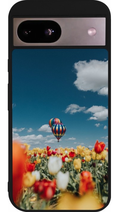 Coque Google Pixel 8a - Silicone rigide noir Hot air balloon 2026