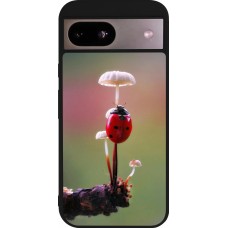 Coque Google Pixel 8a - Silicone rigide noir Ladybird on a mushroom 2026