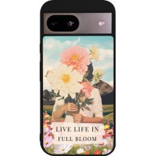 Coque Google Pixel 8a - Silicone rigide noir Live life in full moon 2026