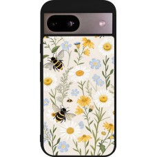 Coque Google Pixel 8a - Silicone rigide noir Pattern bees 2026