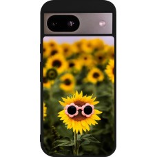 Coque Google Pixel 8a - Silicone rigide noir Sunflower with glasses 2026
