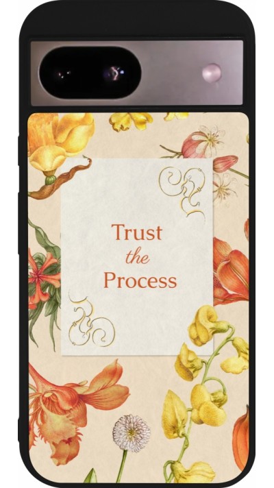 Coque Google Pixel 8a - Silicone rigide noir Trust the process 2026