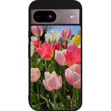 Coque Google Pixel 8a - Silicone rigide noir Tulips 2026