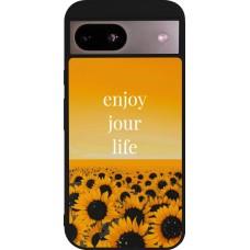 Google Pixel 8a Case Hülle - Silikon schwarz Summer 2025 Enjoy your life