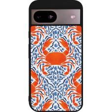 Coque Google Pixel 8a - Silicone rigide noir Crabs and pearls Summer 2026