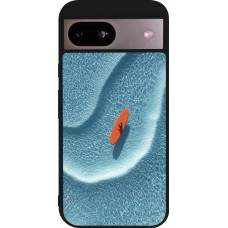 Coque Google Pixel 8a - Silicone rigide noir Orange surf Summer 2026