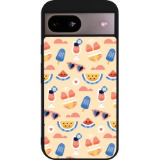 Coque Google Pixel 8a - Silicone rigide noir Pattern Summer 2026