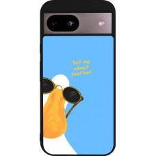 Coque Google Pixel 8a - Silicone rigide noir Tell me about yourself Summer 2026