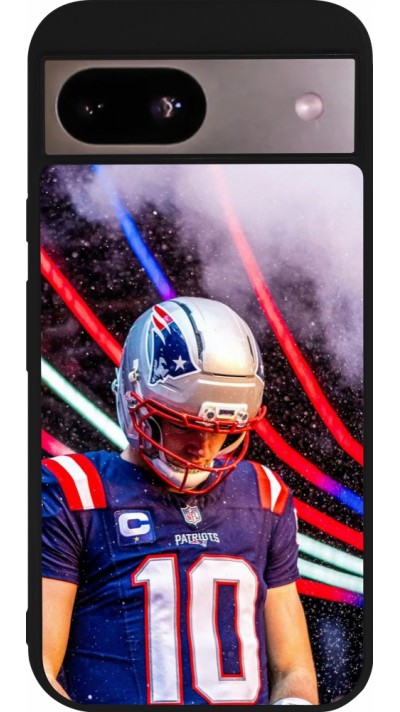 Coque Google Pixel 8a - Silicone rigide noir Super Bowl 26 Patriots 3
