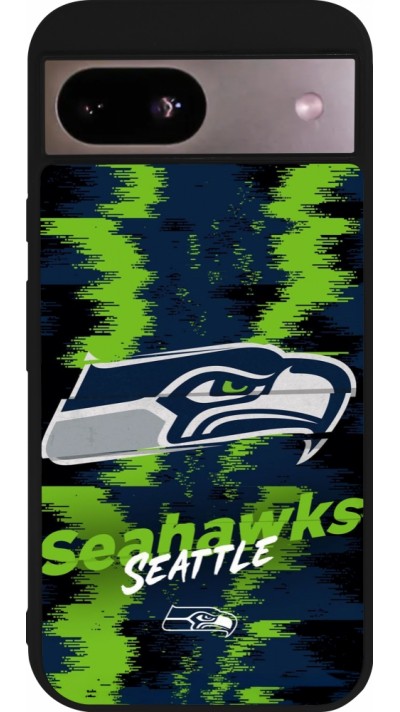 Coque Google Pixel 8a - Silicone rigide noir Super Bowl 26 Seattle 2