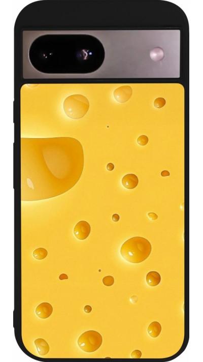 Coque Google Pixel 8a - Silicone rigide noir Fête Nationale Suisse Cheese
