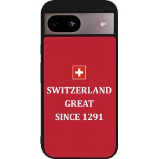 Coque Google Pixel 8a - Silicone rigide noir Switzerland Great Since 1291