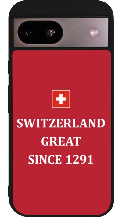 Coque Google Pixel 8a - Silicone rigide noir Switzerland Great Since 1291