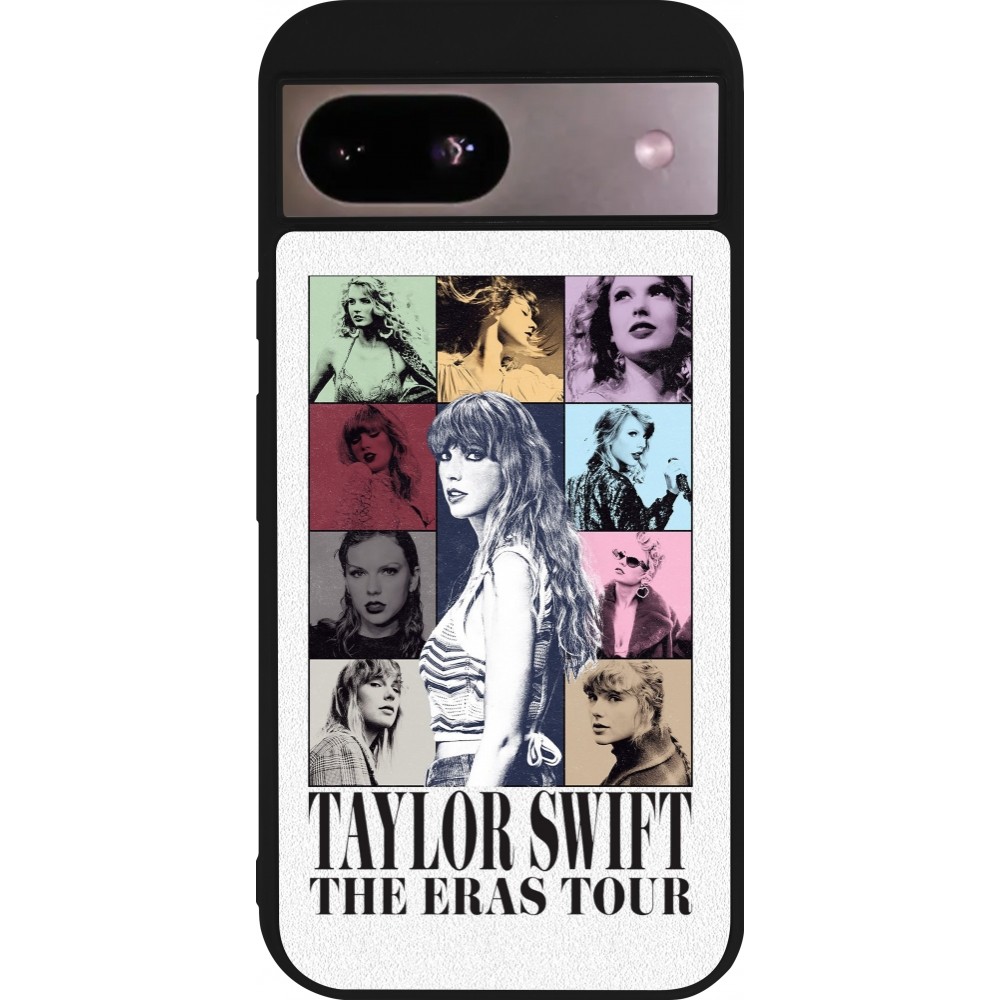 Coque Google Pixel 8a - Silicone rigide noir Taylor Swift The Eras Tour