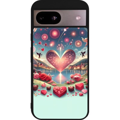 Google Pixel 8a Case Hülle - Silikon schwarz Valentin 2025 Schick